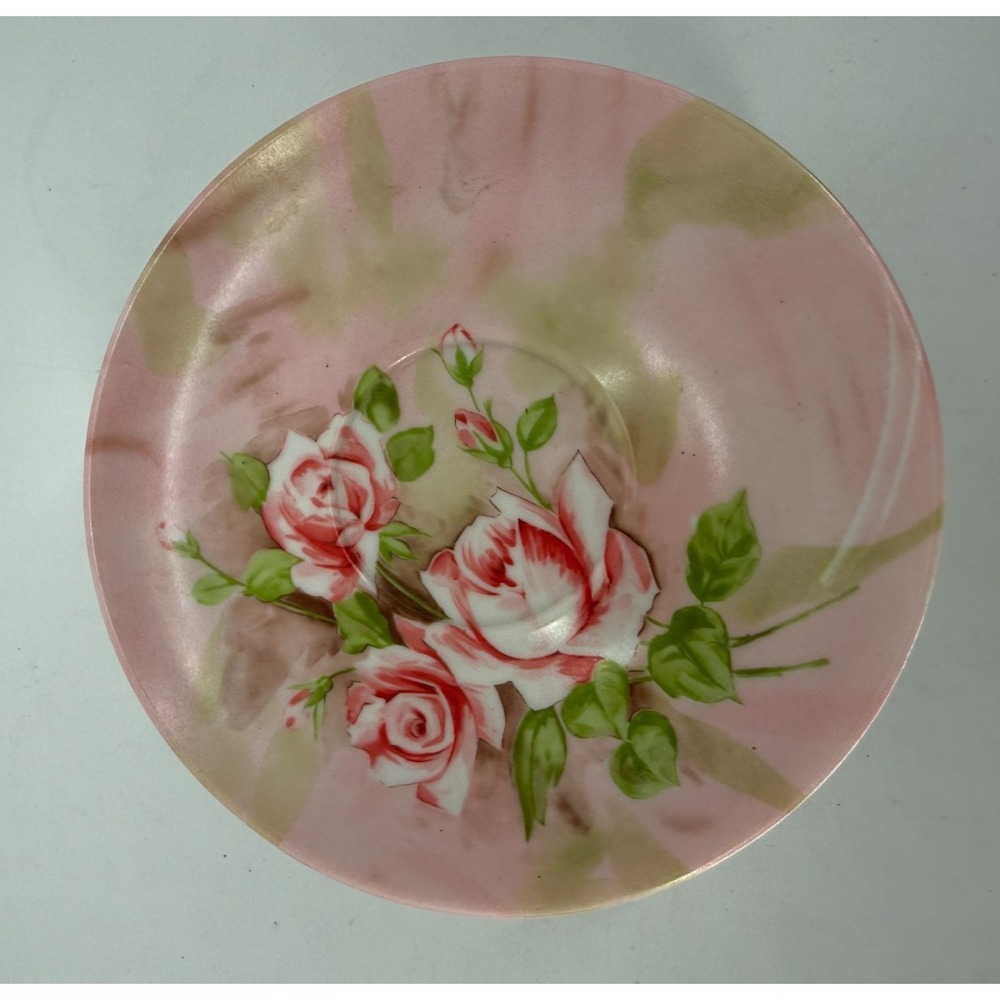 Stetson Melmac Pink Rose Floral Dessert/Saucer Plates Set 8‎ Cottagecore Vintage